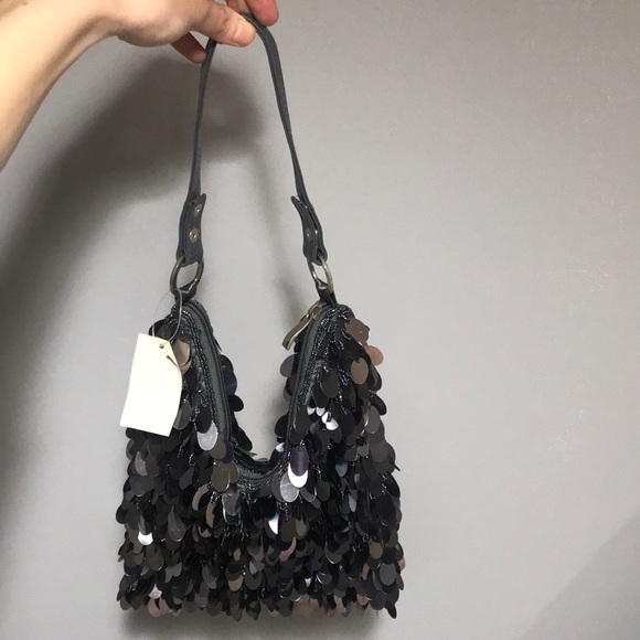 Silver - gray sequined bag, never worn! - Picture 1 of 3